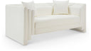 Everett 67" Vegan Leather Upholstered Loveseat - Cream