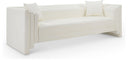 Everett 88.5" Vegan Leather Upholstered Sofa - Cream