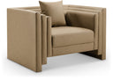 Everett Vegan Leather Upholstered Chair - Tan