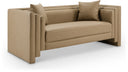 Everett 67" Vegan Leather Upholstered Loveseat - Tan