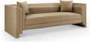 Everett 88.5" Vegan Leather Upholstered Sofa - Tan