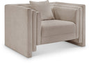 Everett Chenille Fabric Upholstered Chair - Beige
