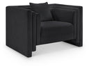 Everett Chenille Fabric Upholstered Chair - Black