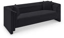Everett 88.5" Chenille Fabric Upholstered Sofa - Black