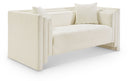 Everett 67" Chenille Fabric Upholstered Loveseat - Cream