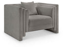 Everett Chenille Fabric Upholstered Chair - Grey