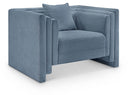 Everett Chenille Fabric Upholstered Chair - Light Blue