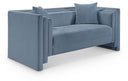 Everett 67" Chenille Fabric Upholstered Loveseat - Light Blue