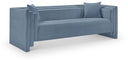 Everett 88.5" Chenille Fabric Upholstered Sofa - Light Blue