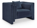 Everett Chenille Fabric Upholstered Chair - Blue