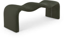 Willow Corduroy Fabric Upholstered Bench - Green
