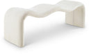 Willow Chenille Fabric Upholstered Bench - Cream