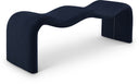 Willow Chenille Fabric Upholstered Bench - Blue