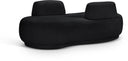 Argyle Teddy Fabric Upholstered Chaise/Loveseat - Black