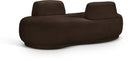Argyle Teddy Fabric Upholstered Chaise/Loveseat - Brown