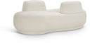 Argyle Teddy Fabric Upholstered Chaise/Loveseat - Cream
