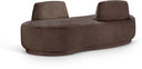 Argyle Chenille Fabric Upholstered Chaise/Loveseat - Brown