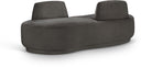 Argyle Chenille Fabric Upholstered Chaise/Loveseat - Grey