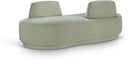 Argyle Chenille Fabric Upholstered Chaise/Loveseat - Mint