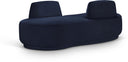 Argyle Chenille Fabric Upholstered Chaise/Loveseat - Blue