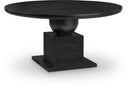Rishal 60" Solid Wood And Oak Veneer Dining Table - Black