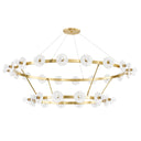 Aged Brass Austen Chandelier 58" x 16.75" by Hudson Valley