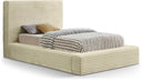 Dexter Corduroy Fabric Upholstered Twin Bed - Cream