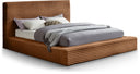 Dexter Corduroy Fabric Upholstered Bed - Saddle