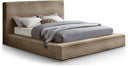 Dexter Corduroy Fabric Upholstered Bed - Taupe