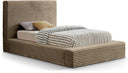 Dexter Corduroy Fabric Upholstered Twin Bed - Taupe