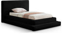 Drew Corduroy Fabric Upholstered Twin Bed - Black