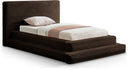 Drew Corduroy Fabric Upholstered Twin Bed - Brown