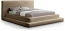 Drew Corduroy Fabric Upholstered Bed - Taupe