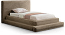 Drew Corduroy Fabric Upholstered Twin Bed - Taupe