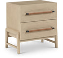 Kaya 25.5" Oak Veneer And Vegan Leather Handle Night Stand - Natural