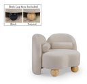 Daphne Chenille Fabric Upholstered Chair - Beige