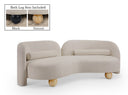 Daphne 89" Chenille Fabric Upholstered Sofa - Beige
