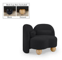 Daphne Chenille Fabric Upholstered Chair - Black