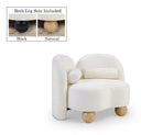 Daphne Chenille Fabric Upholstered Chair - Cream