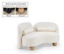 Daphne 64" Chenille Fabric Upholstered Loveseat - Cream
