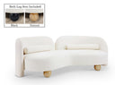 Daphne 89" Chenille Fabric Upholstered Sofa - Cream