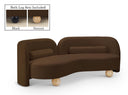 Daphne 89" Velvet Upholstered Sofa - Brown