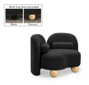 Daphne Boucle Fabric Upholstered Chair - Black