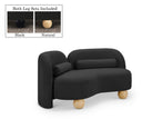 Daphne 64" Boucle Fabric Upholstered Loveseat - Black