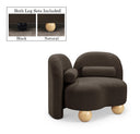Daphne Boucle Fabric Upholstered Chair - Brown