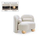 Daphne Boucle Fabric Upholstered Chair - Cream