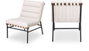 Burke Vegan Leather Upholstered Accent Chair - Cream