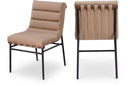 Burke Vegan Leather Upholstered Dining Chair - Tan