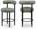 Bordeaux Vegan Leather Upholstered Counter Stool - Green