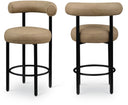 Bordeaux Vegan Leather Upholstered Counter Stool - Tan